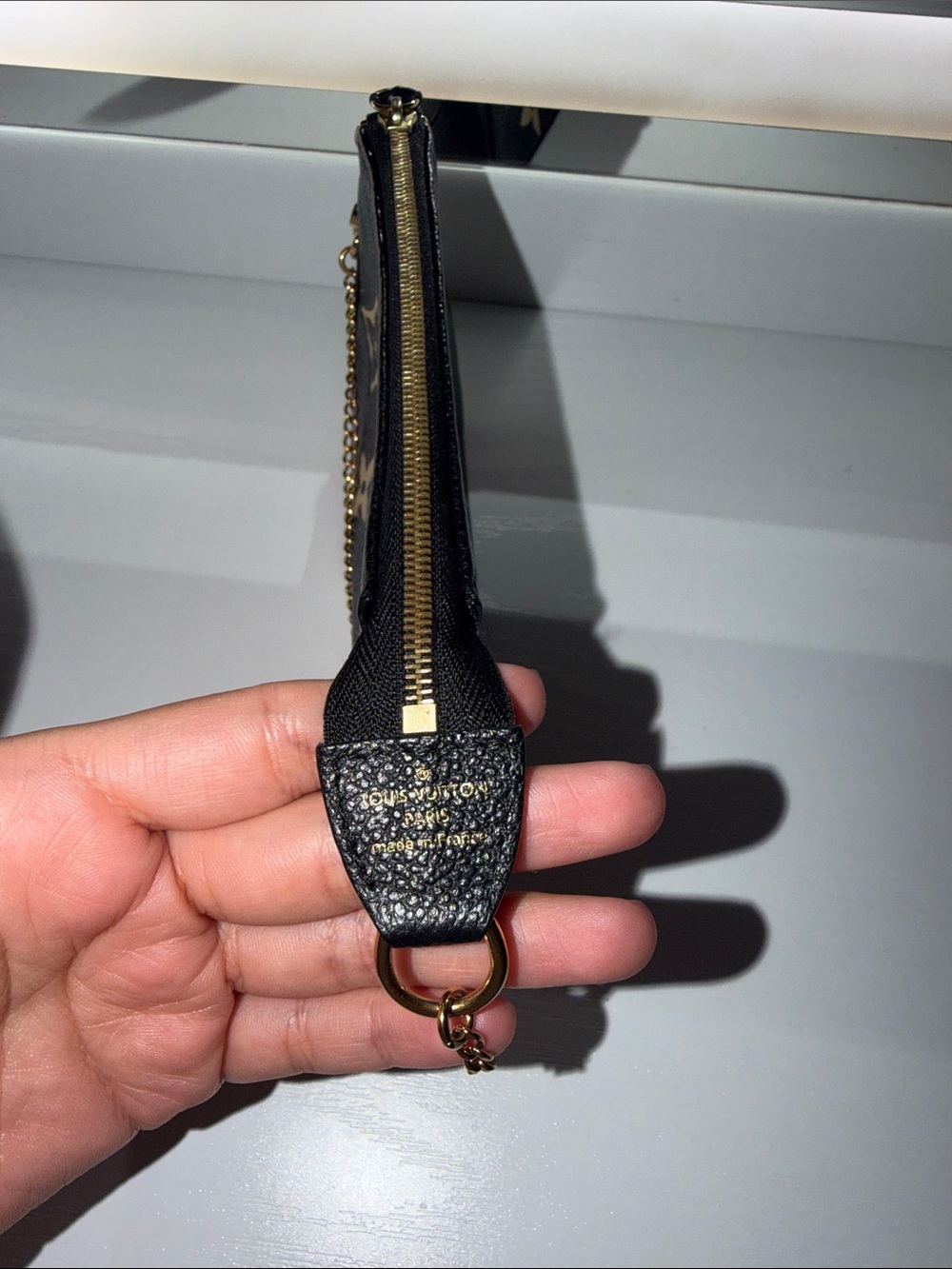Louis Vuitton Black and Gold Mini Pochette Bag with Chain - Picture 2 of 8